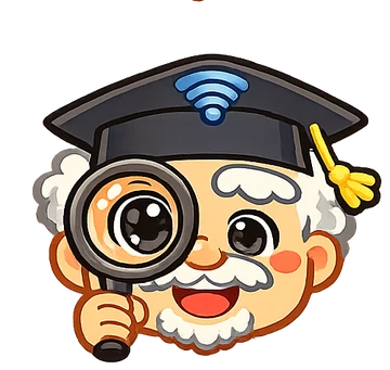 むしめがねをのぞくネットはかせ